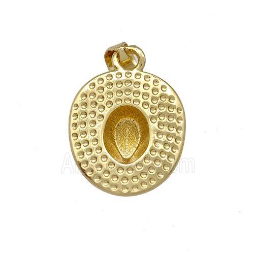 Copper Pendant With Cabochon Pad Gold Plated