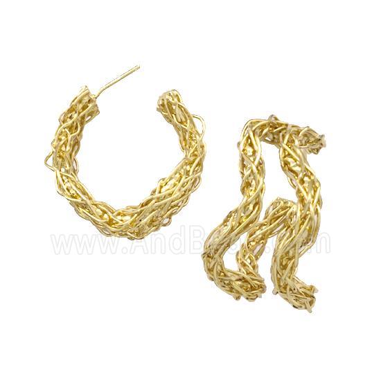 Copper Stud Earrings Gold Plated