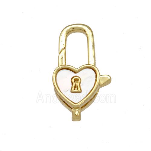 Copper Lobster Clasp Pave Shell 18K Gold Plated