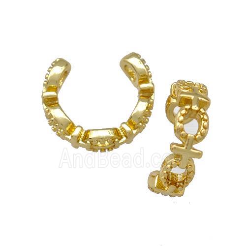 Copper Clip Earrings Pave Zirconia Gold Plated