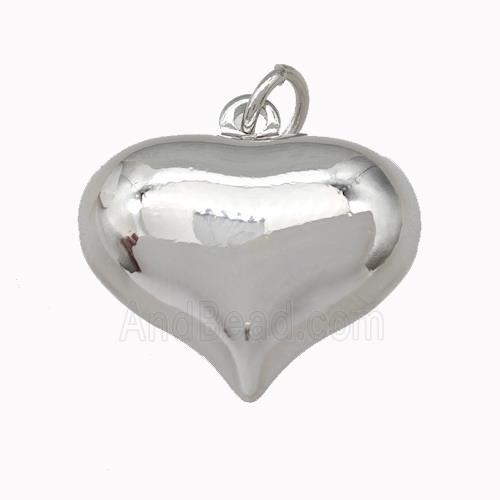 Copper Heart Pendant Hollow Platinum Plated