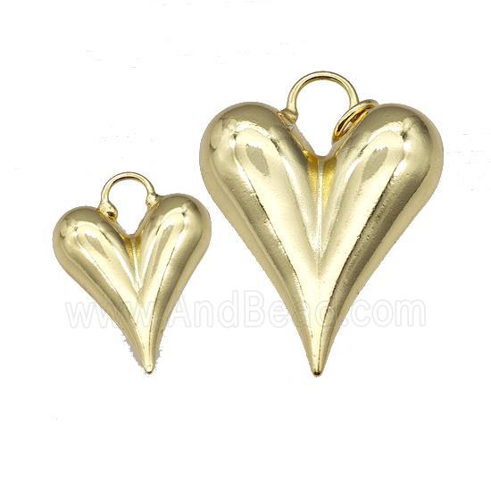 Copper Heart Pendant Hollow Gold Plated