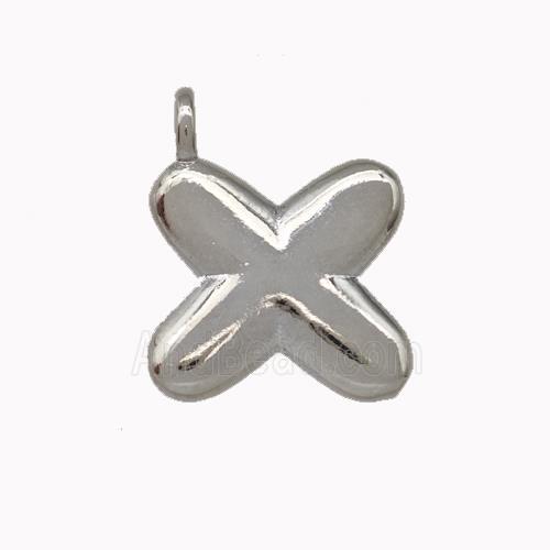 Copper Letter-X Pendant Platinum Plated