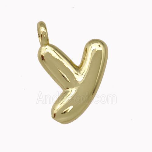 Copper Letter-Y Pendant Gold Plated