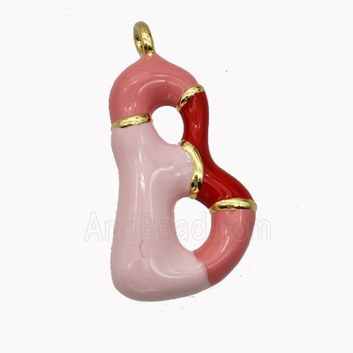 Copper Letter-B Pendant Enamel Gold Plated