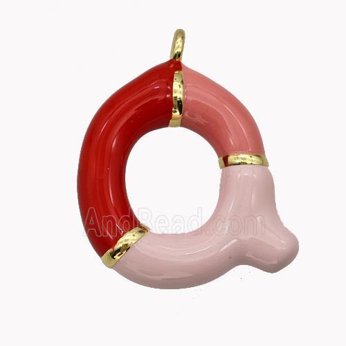 Copper Letter-Q Pendant Enamel Gold Plated