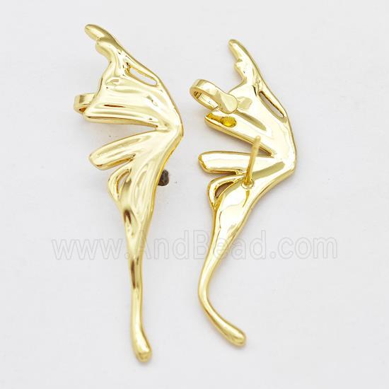 Copper Butterfly Stud Earrings Gold Plated