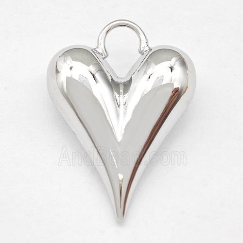 Copper Heart Pendant Platinum Plated
