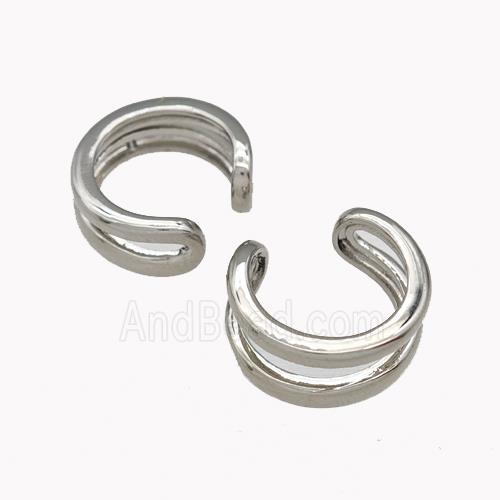 Copper Clip Earrings Platinum Plated