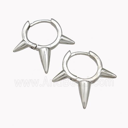 Copper Spike Hoop Earrings Piercing Septum Platinum Plated