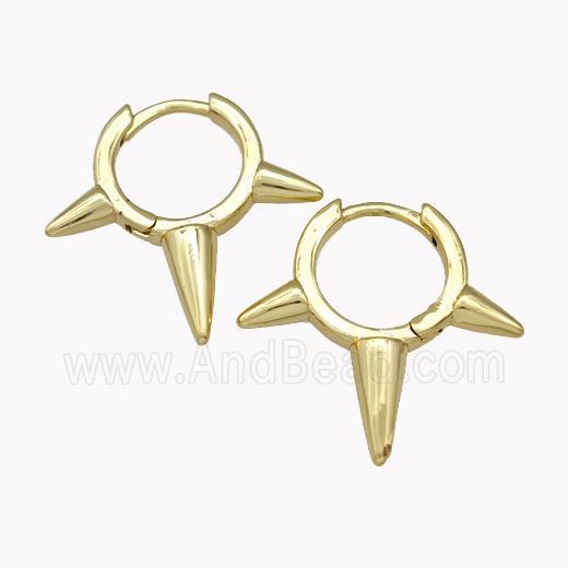Copper Spike Hoop Earrings Piercing Septum Gold Plated