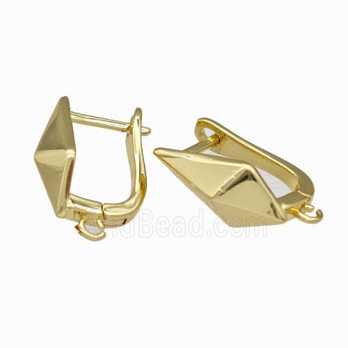 Copper Latchback Earrings With Loop Gold Plated