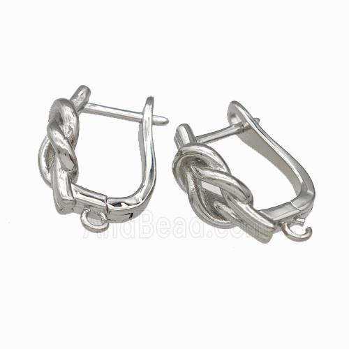 Copper Latchback Earrings With Loop Platinum Plated