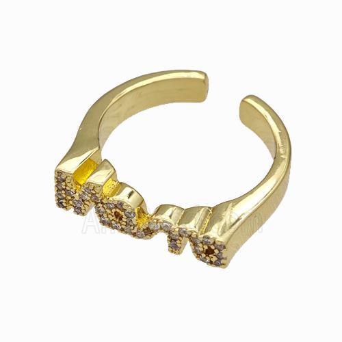 Copper Rings Pave Zirconia Gold Plated