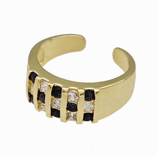 Copper Rings Pave Zirconia Gold Plated