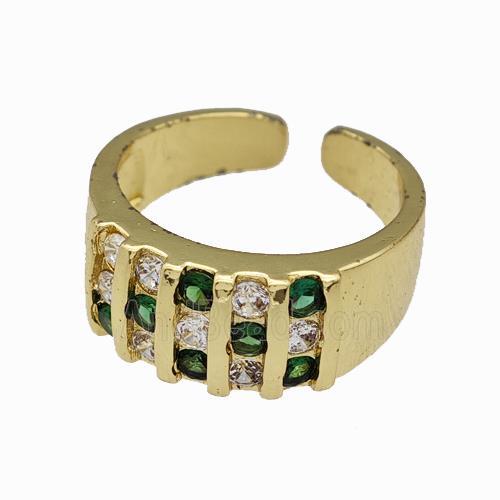 Copper Rings Pave Zirconia Gold Plated