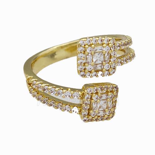 Copper Rings Pave Zirconia Gold Plated