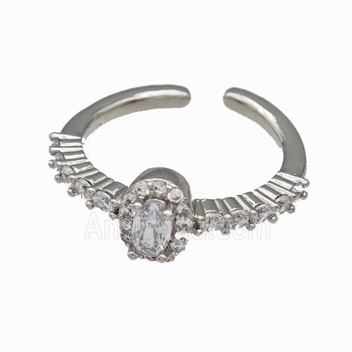 Copper Rings Pave Zirconia Platinum Plated