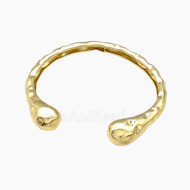 Copper Snake Bangle Hammered Gold Plated