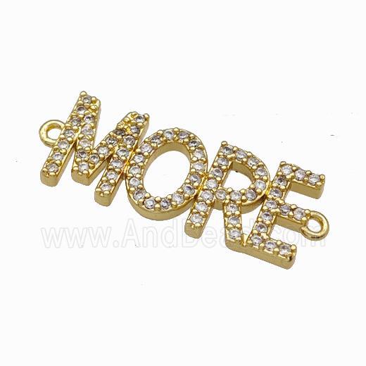 Copper MORE Connector Pave Zirconia Gold Plated