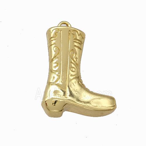 Cowboy Boot Charms Copper Shoe Pendant Gold Plated