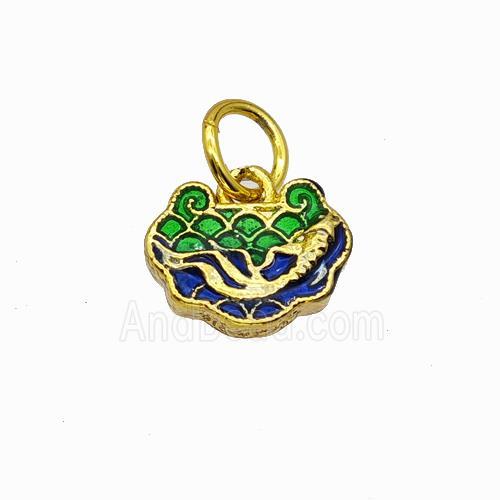 Copper Pendant Multicolor Painted Gold Plated
