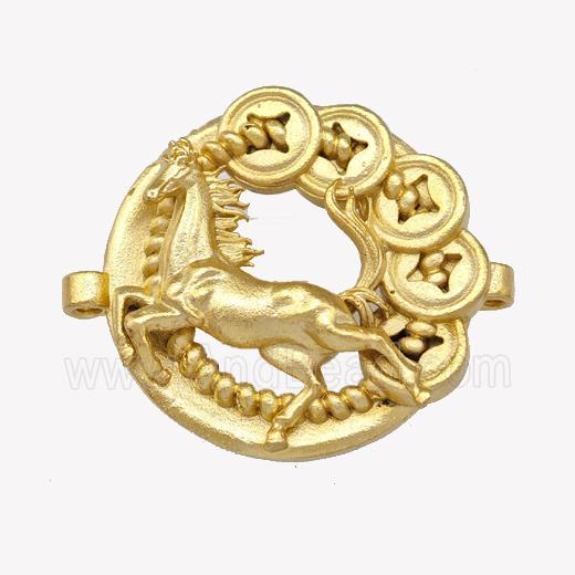 Copper Pegasus Charms Connector Horse Gold Plated