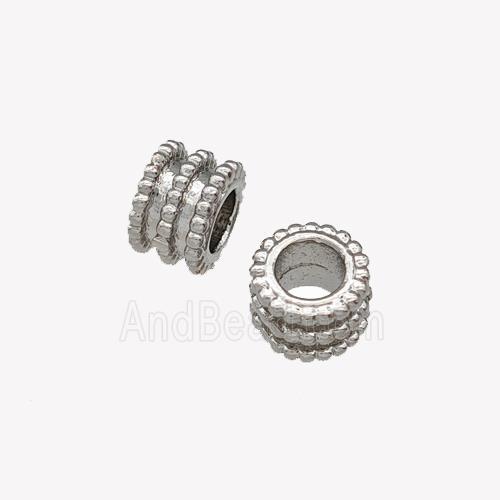 Copper Tube Beads Large Hole Platinum Plated