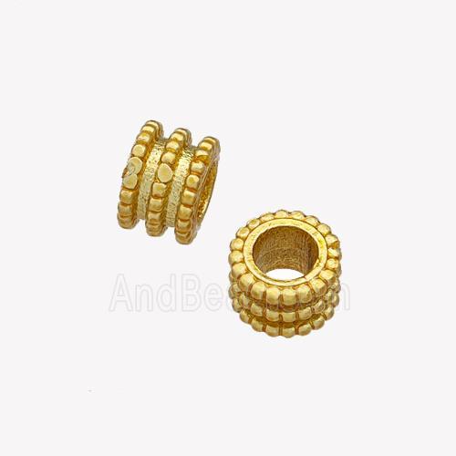 Copper Tube Beads Large Hole Gold Plated