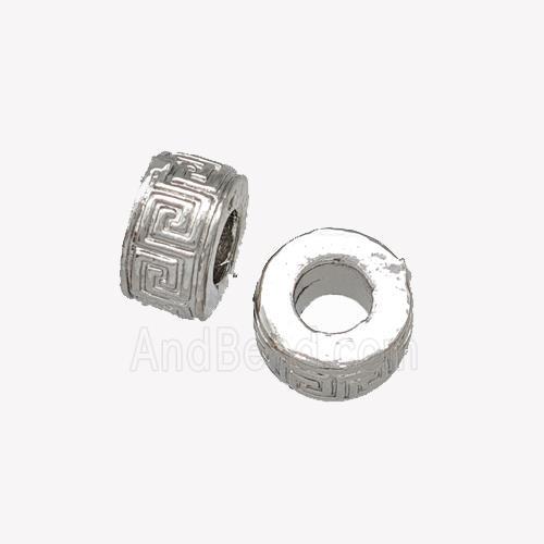 Copper Rondelle Beads Reander Large Hole Platinum Plated