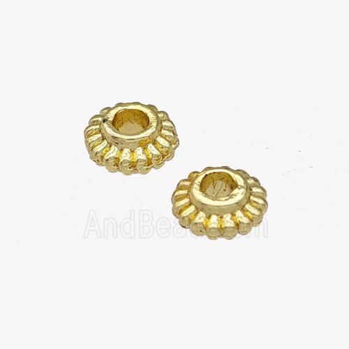 Copper Daisy Spacer Beads Large Hole Gold Plated