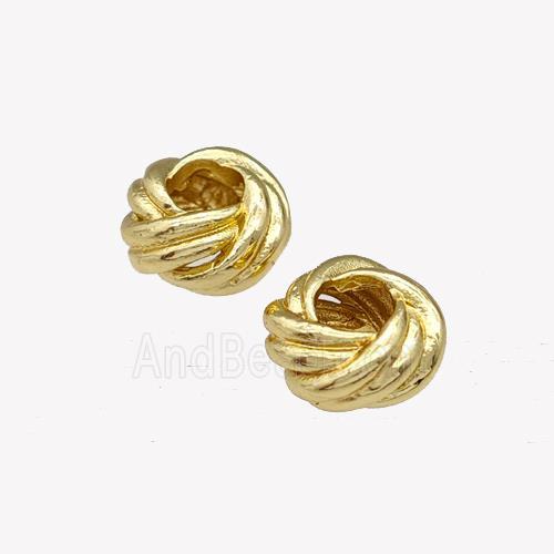 Copper Rondelle Beads Large Hole Gold Plated