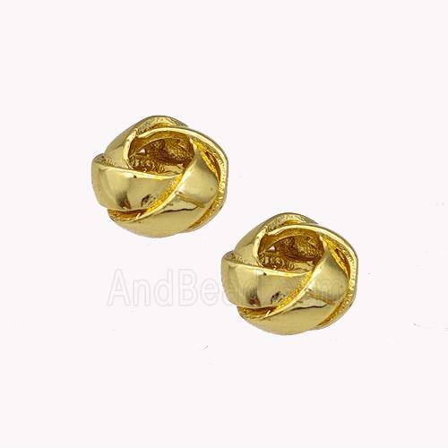 Copper Rondelle Beads Large Hole Gold Plated
