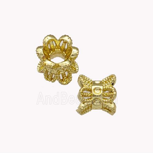 Copper Bead Caps Large Hole Gold Plated
