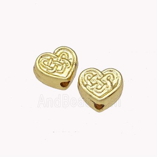 Copper Heart Beads Meander Gold Plated