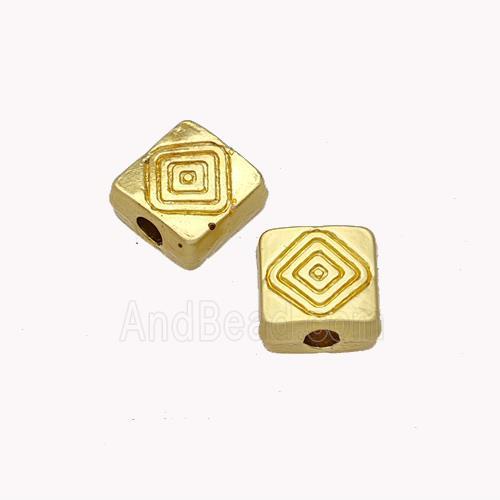 Copper Square Beads Meander Gold Plated