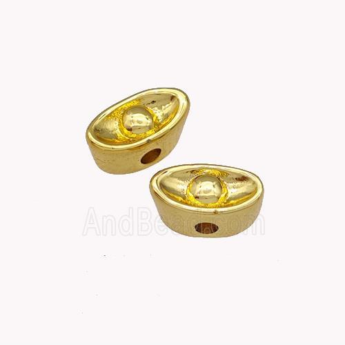 Copper Yuanbao Beads Gold Plated