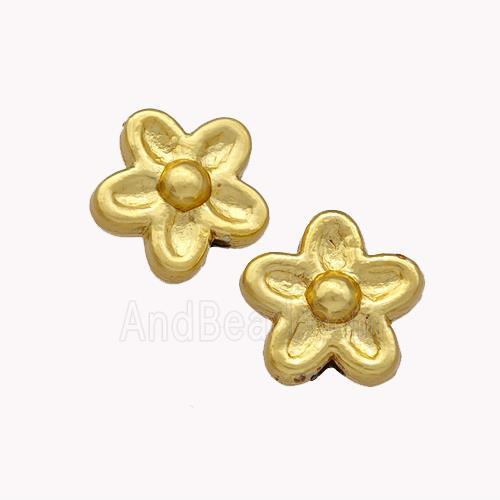 Copper Flower Beads Gold Plated