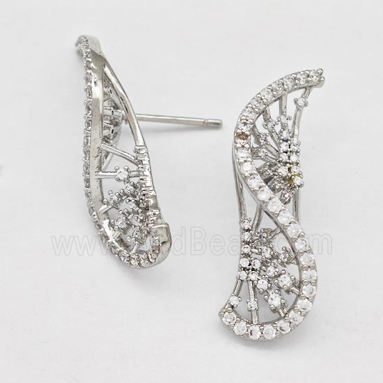 Copper Ring Pave Zirconia Mobius Band Platinum Plated