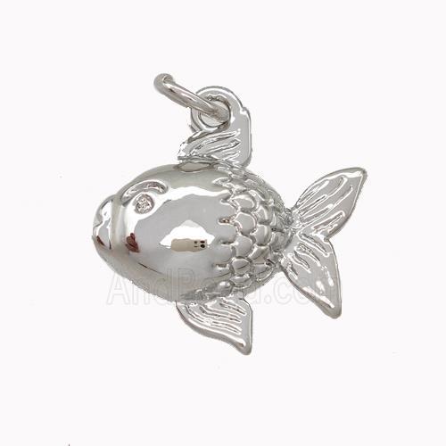 Copper Fish Pendant Platinum Plated