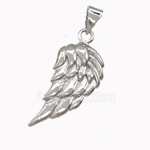 Copper Angel Wings Pendant Platinum Plated