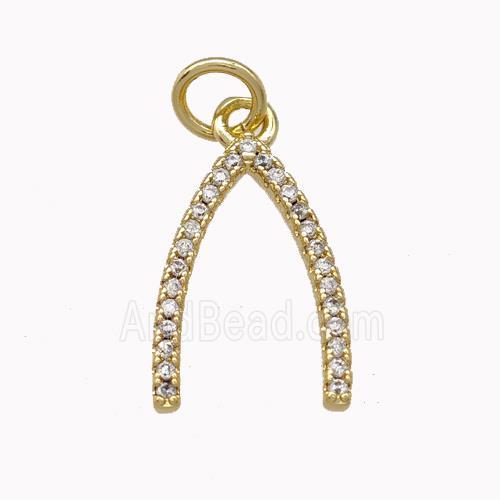 Copper Horseshoe Pendant Pave Zirconia Gold Plated