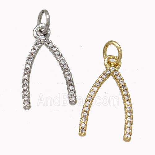 Copper Horseshoe Pendant Pave Zirconia Mixed