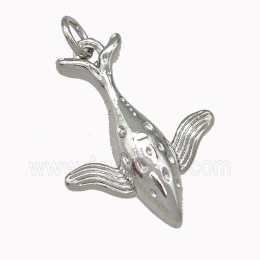 Copper Shark Charms Pendant Platinum Plated