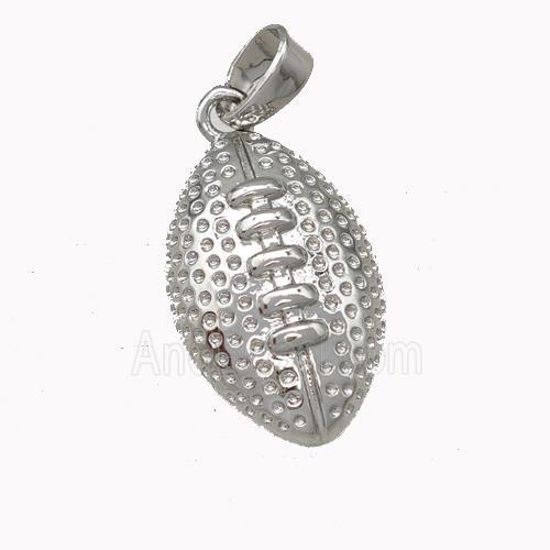 American Football Charms Copper Rugby Pendant Sport Platinum Plated