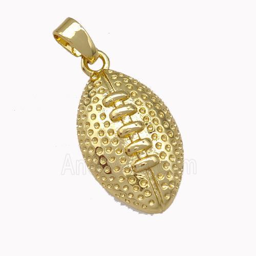 American Football Charms Copper Rugby Pendant Sport Gold Plated