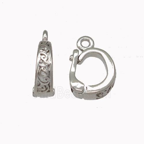 Copper Clasp Bail Platinum Plated