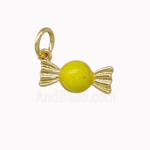Candy Charms Copper Pendant Yellow Enamel Gold Plated