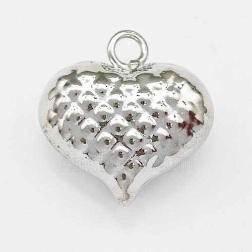 Copper Heart Pendant Hollow Platinum Plated
