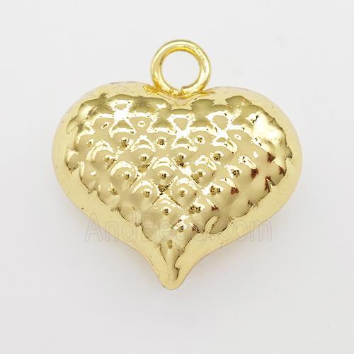 Copper Heart Pendant Hollow Gold Plated
